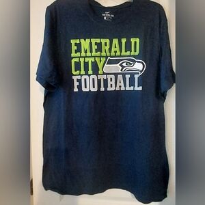 Seattle Seahawks Emerald City Navy Green Nike Tee XL T Shirt Cotton NFL Football
